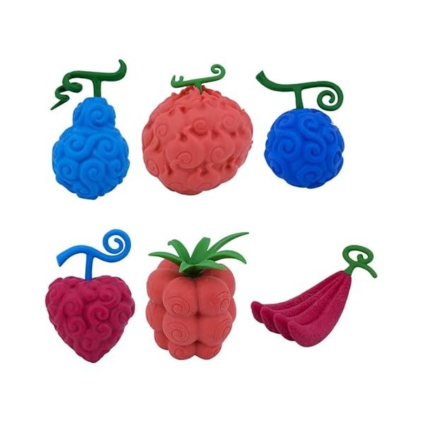 Uvency 6 Pcs/Set Dfruit Ace Flame + Luffy Gum-Gum Chopper Chirurgicalk Chop-Chop Fruit Fruit One Piece Cos Déguisement Access