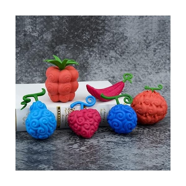 Uvency 6 Pcs/Set Dfruit Ace Flame + Luffy Gum-Gum Chopper Chirurgicalk Chop-Chop Fruit Fruit One Piece Cos Déguisement Access