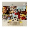 Papier peint Anime One Piece couleur 3d étudiant chambre enfants chambre thème restaurant fond mur-200*140CM L*H 