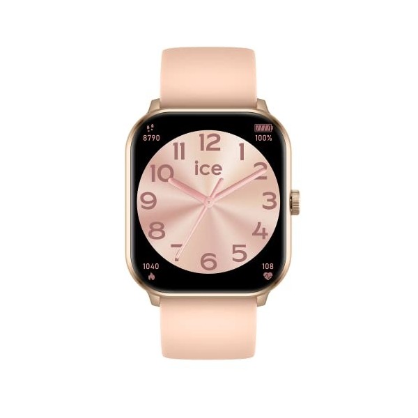 ICE-WATCH - Ice Smart Rose Gold White - Montre Connectée Rose-Gold pour Femme avec Bracelet en Silicone - 021413 1,85" 