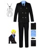 Anime Cosplay Vêtements ONE PIECE Vinsmoke Sanji Costumes Unisexe Adulte Mascarade Danse Soirée Avec Collier Convient pour Le
