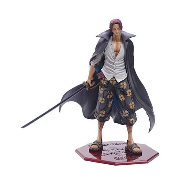 Figurine One Piece Shanks à poils rouges - 25 cm - Figurine de dessin animé en PVC - Jouet à collectionner pour les fans dan