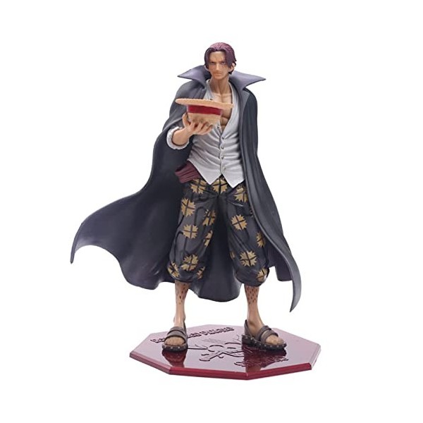 Figurine One Piece Shanks à poils rouges - 25 cm - Figurine de dessin animé en PVC - Jouet à collectionner pour les fans dan