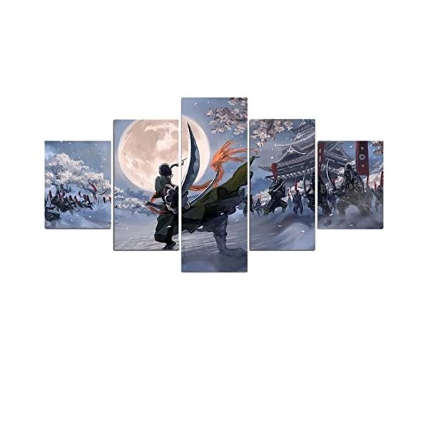 Wondbeau Impression sur Toile Cinq Tableaux Consécutifs Décoration De Maison Moderne Peinture 5 Panneaux Abstraits Modulaire 