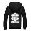 WANHONGYUE Anime One Piece Luffy Lumineux Épaissir Hoodie Veste à Capuche Adulte Cosplay Hiver Chaud Plus Velours Pull Sweat-