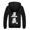 WANHONGYUE Anime One Piece Luffy Lumineux Épaissir Hoodie Veste à Capuche Adulte Cosplay Hiver Chaud Plus Velours Pull Sweat-
