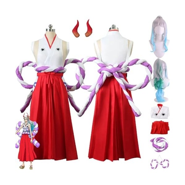 Costume De Cosplay Anime Yamato, Tenue Wano Country Kinono, Perruque De Coiffure, Ensemble Complet, Uniforme De Carnaval De F