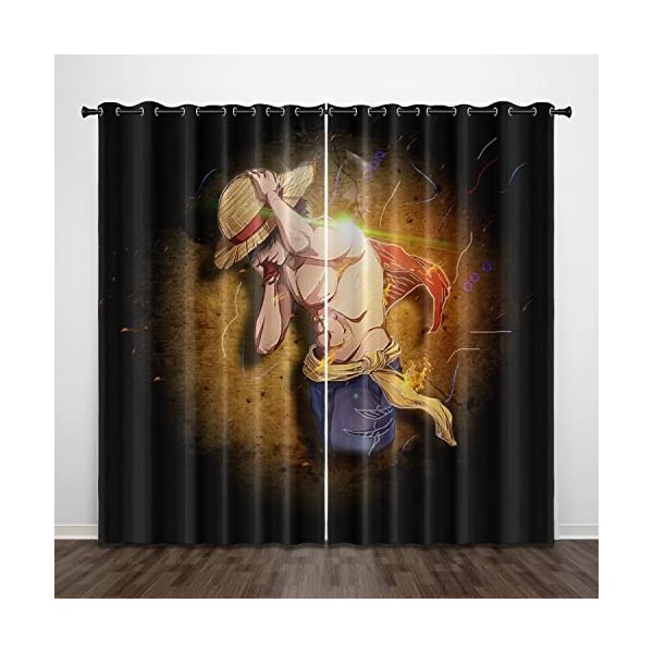 Enfunt-Home - Anime Rideaux Chambre,Impression 3D Rideau Occultant Oeillets Ensemble Lot de 2 Rideaux Occultants