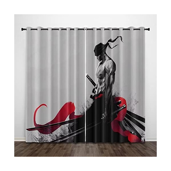 Enfunt-Home - Anime Rideaux Chambre,Impression 3D Rideau Occultant Oeillets Ensemble Lot de 2 Rideaux Occultants