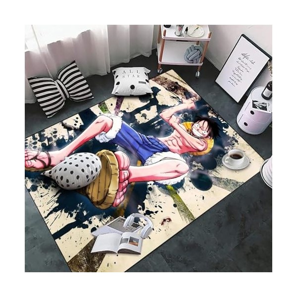 ICASSE Tapis Anime antidérapant épais doux grande taille dessin animé tapis pour chambre à coucher, salon, dortoir, 120 x 180