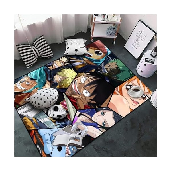 ICASSE Tapis Anime antidérapant épais doux grande taille dessin animé tapis pour chambre à coucher, salon, dortoir, 120 x 180