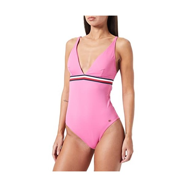 Tommy Hilfiger Triangle One Piece Rp Maillot de Bain Une Pice, Radiant Pink, S Femme
