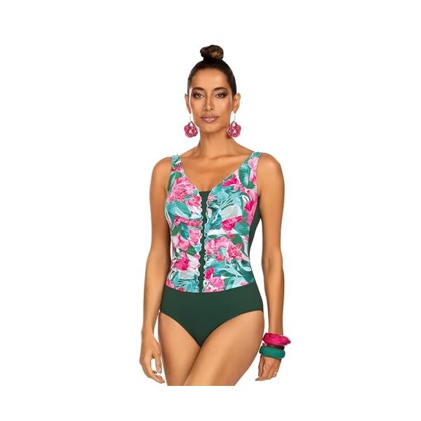 Feba Femme Maillot de Bain One Piece, Noir