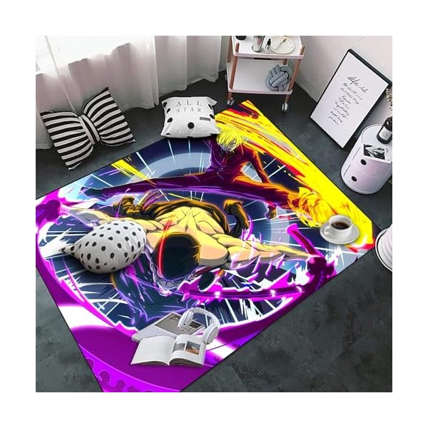 ICASSE Tapis Anime antidérapant épais doux grande taille dessin animé tapis pour chambre à coucher, salon, dortoir, 120 x 180