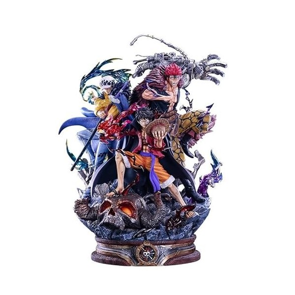 PVC Figurine One- Piece Action Figure Straw Hat Luffy/Law/EustassKid ，Three Captains Battle of Onigashima cter Statue Model G