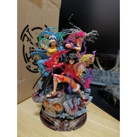 PVC Figurine One- Piece Action Figure Straw Hat Luffy/Law/EustassKid ，Three Captains Battle of Onigashima cter Statue Model G