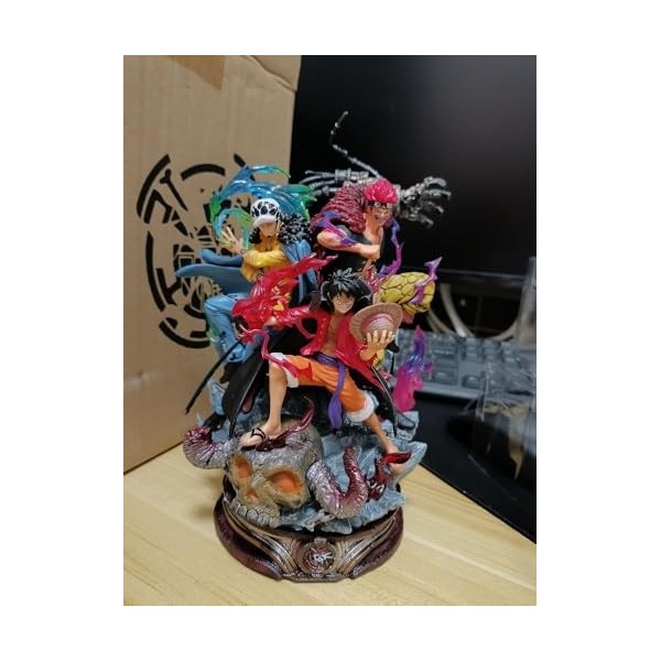 PVC Figurine One- Piece Action Figure Straw Hat Luffy/Law/EustassKid ，Three Captains Battle of Onigashima cter Statue Model G