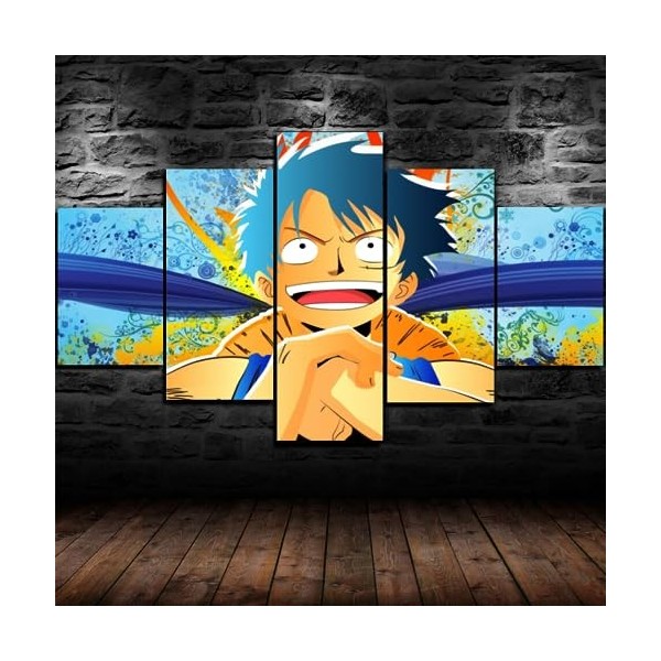 SIMORRA GUANGFAN - 5 Impression Sur Toile Tableau - One Piece Monkey D. Luffy Affiche 176-5 Panneau Sport Image Peinture Hd T