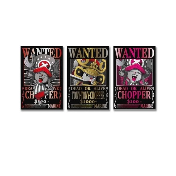 Poster One Piece Wanted - Décoration murale - Motif Chopper - 60 x 90 cm