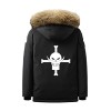 WANHONGYUE Anime One Piece Luffy Parka à Capuche Veste Manteau Adulte Cosplay Hiver Chaud Sweat-Shirt Jacket Blouson Noir/3 M