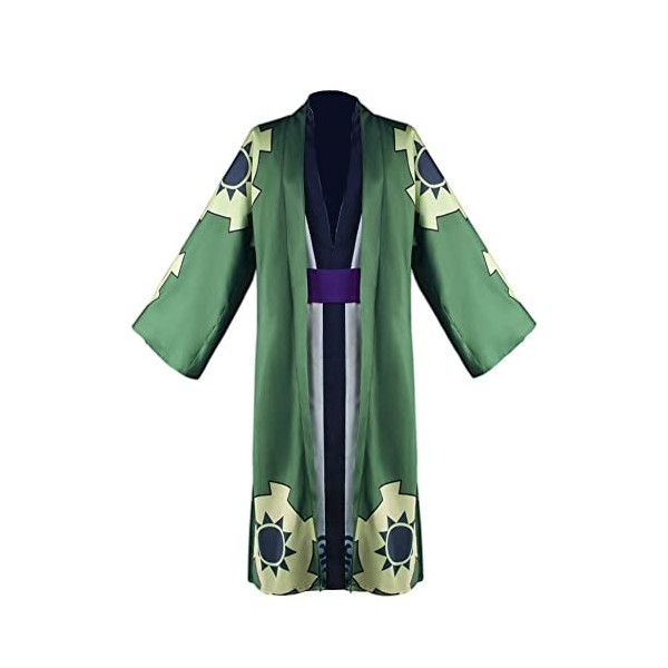 SFWXCOS Roronoa Zoro Cosplay Uniforme Zoro-Juurou Cosplay Costume Full Set Anime Kimono pour adultes