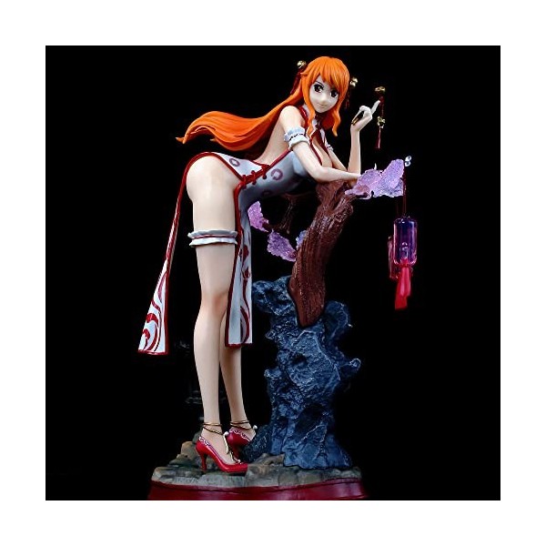 REOZIGN One Piece Figures, Nami Figure Statue 27cm/10.6inch Style Chinois Cheongsam Nami Figure Cartoon Poupée Jouets Anime C
