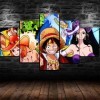 Boswon GUANGFAN - Tableau Multi Panneau 5 Parties Impression sur Toile - One Piece Monkey D. Luffy Peinture sur Toile - 5 Pie