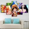 Boswon GUANGFAN - Tableau Multi Panneau 5 Parties Impression sur Toile - One Piece Monkey D. Luffy Peinture sur Toile - 5 Pie