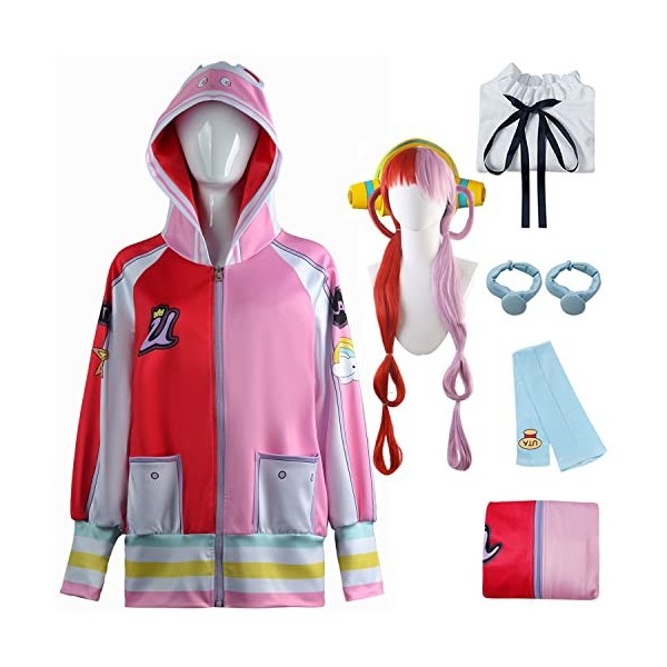 Foanja Uta Déguisement Femmes Cosplay Anime Uniforme Chemise Veste Accessoires Perruques pour Enfant Adulte Dress up Hallowee