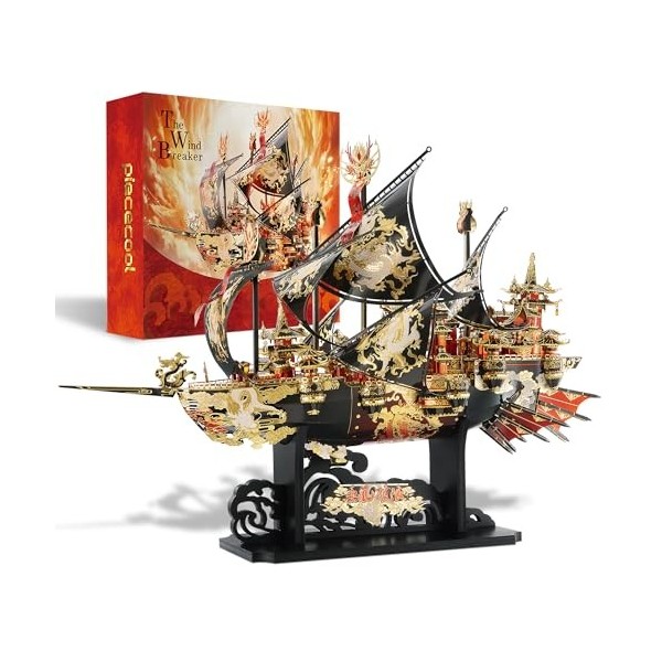 Piececool Puzzle 3D Metal Maquette, Vent Courageux Bateau Pirate Maquettes à Construire, Maquettes et Modélisme, Cadeau dann