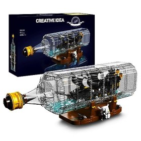 SDXFUWA 10065 Bateau Pirate en Bouteille, Modèle Black Pearl, Kits de Construction de Jouets, Cadeau pour Les Fans de Pirates
