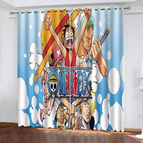Bfrdollf Ensemble de rideaux occultants pour chambre à coucher, impression 3D, One Piece, rideaux coulissants, opaques pour d