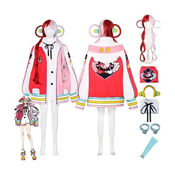 Tjmiaohao Anime One Piece Film Rouge Uta Cosplay Costume Outfit Jeu de Rôle Uniforme Ensemble Complet Halloween Party Dress U