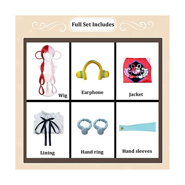 Tjmiaohao Anime One Piece Film Rouge Uta Cosplay Costume Outfit Jeu de Rôle Uniforme Ensemble Complet Halloween Party Dress U
