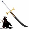WANHUI Épée Réplique Anime One Piece Arme Prop Dracule Mihawk Sword 120cm/47inch Machette en Bois Accessoires de Cosplay pour
