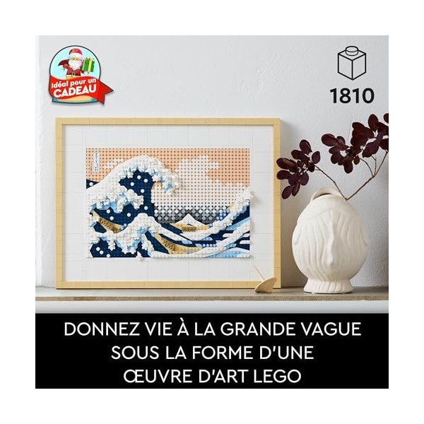 LEGO 31208 Art Hokusai – La Grande Vague, Set de Décoration Murale Japonaise, Tableau Océan, Loisir Créatif pour Adultes de N