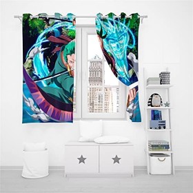 Fgolphd One Piece - Rideau occultant en tissu imperméable - Pour chambre denfant - Œillets pour rideaux - Impression numériq