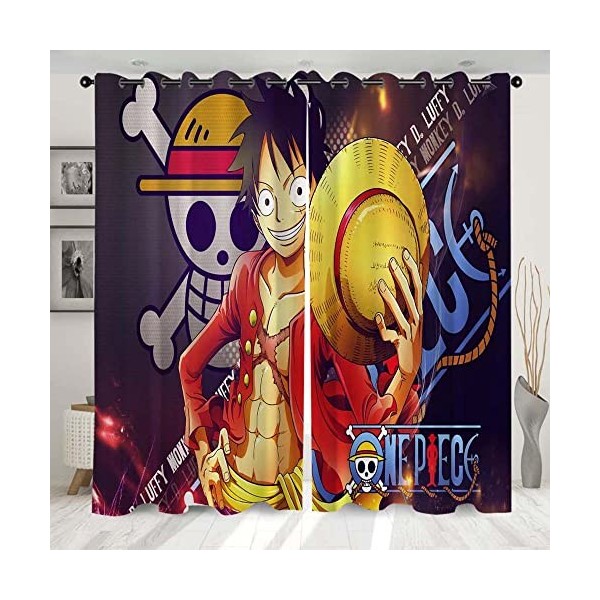 ONE PIECE Luffy - Fond de crâne Anime rideaux occultants isolation thermique chambre décoration de la maison anneau haut oeil