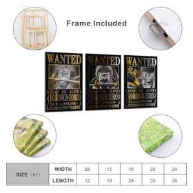 Poster One Piece Wanted Zoro 3 - Impression sur toile - 40 x 60 cm