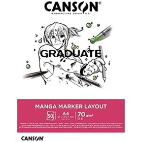 CANSON Graduate Manga Marker Layout - Bloc 50 feuilles A4-70g/m² - Extra blanc