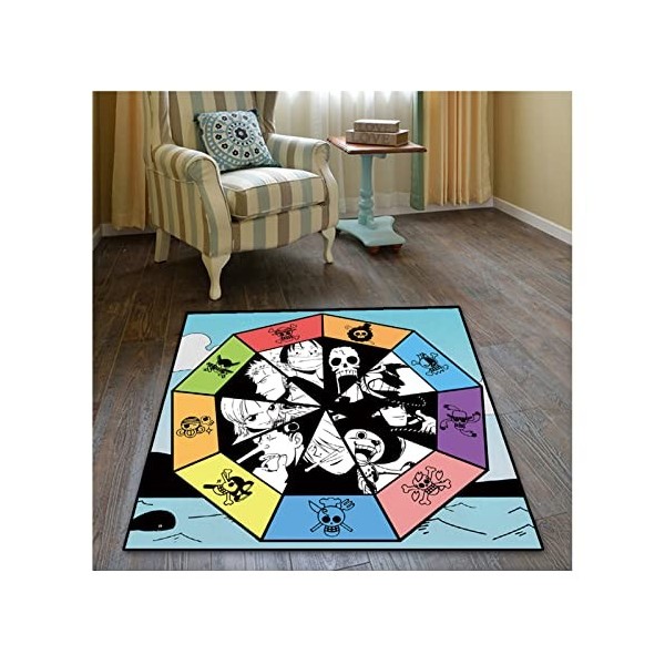 WOLWES Antidérapant One Piece Luffy Bébé Tapis De Jeu Salon Tapis De Salon Dessin Animé Enfants Tapis 50X80cm pour Chambre 