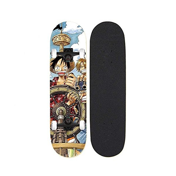 ZHANGYH Planche à Roulette Thème One Piece Planche à roulettes personnalisée 31 * 8 Pouces Planche à roulettes Standard début