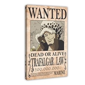 FUKITT One Piece Law Wanted Poster sur toile Décoration murale Impression peintures pour salon et chambre à coucher Style 1 5