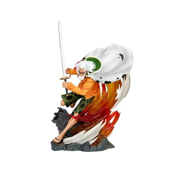 HRTLSS Japan Anime One Piece - Silvers Rayleigh Figurine, PVC Anime Figure, Cartoon Character Collection Modèle Jouet Figurin