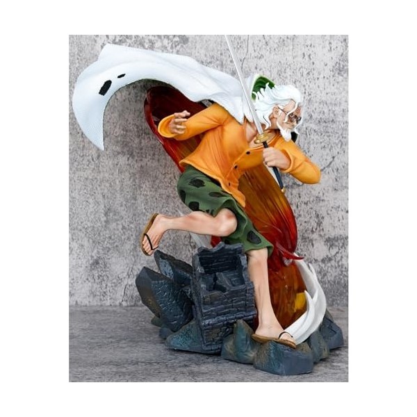 HRTLSS Japan Anime One Piece - Silvers Rayleigh Figurine, PVC Anime Figure, Cartoon Character Collection Modèle Jouet Figurin