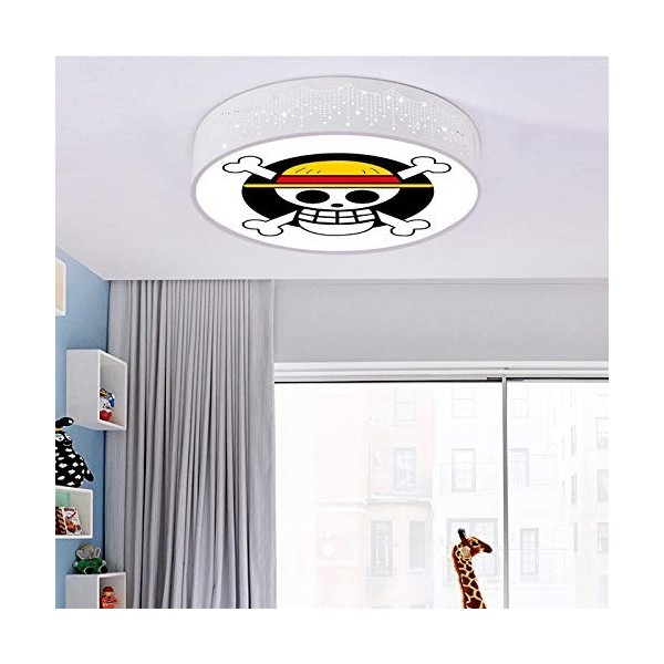 Led Plafonnier Dimmable Avec Télécommande,Lampe De Plafond Garçon/Fille,Chambre DEnfants Lampe Plafond,Mode Ronde One Piece 