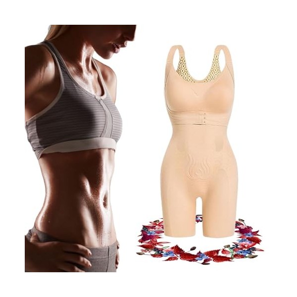 KXHB No Bra Required One-piece Bodysuit for Women,One-piece jumpsuit with tummy control,Tummy Control Shapewear Bodysuit M,B