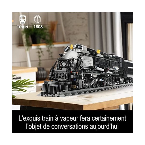 URGEAR Train Jeu Blocs de de construction avec Les Rails 1608pcs Très longue 78*7*11cm Trains à vapeur Building Blocks Sets p