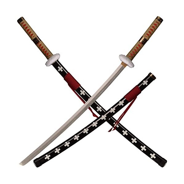 kljhld Épée Cosplay en Bambou Anime épée, Katana Roronoa Zoro épée Ensemble de Trois pièces, Shusui & Wado Ichimonji & Sandai