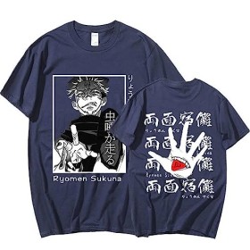 Anime Jujutsu Kaisen Ryomen Sukuna Unisexe T-Shirt Fans De Dessin Animé été Hip Hop Respirant T-Shirts S,Color 01 